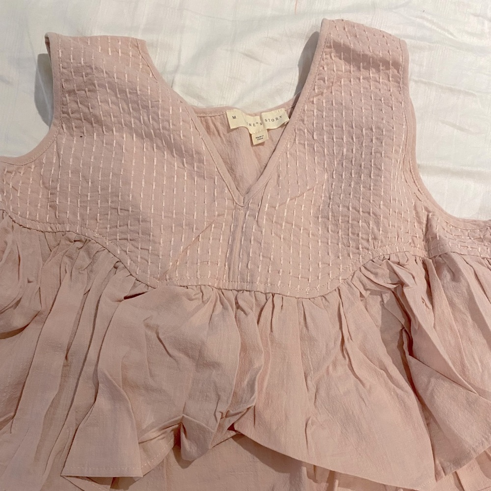 Pink ruffled crop top